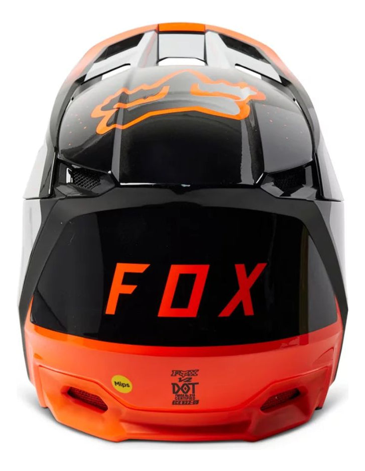 Capacete Fox Racing V2 Vizen Laranja / Verd Trilha Motocros