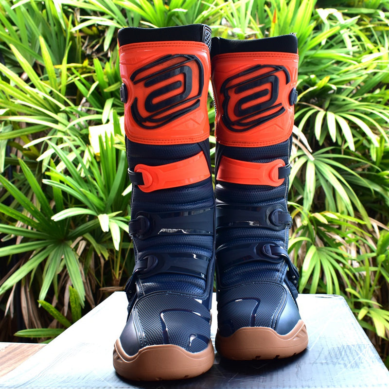 Bota Asw Elevate Enduro Azul Laranja Cross Motocross Trilha