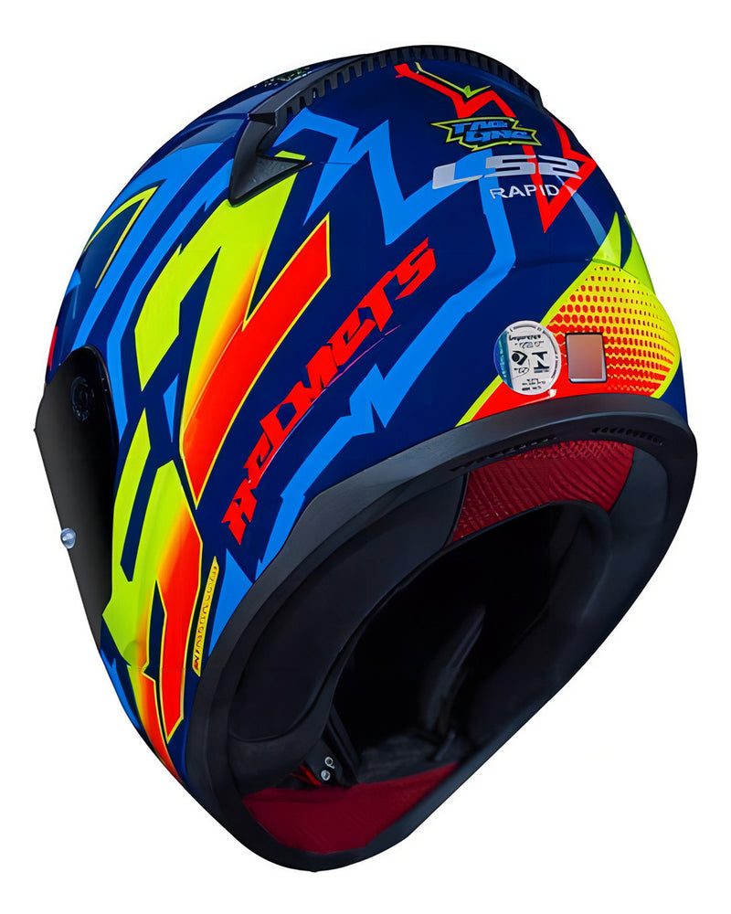 Capacete Ls2 Ff353 Tagline Amarelo/ Azul Brilho