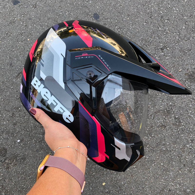 Capacete Bieffe 3 Sport Horizon Feminino Rosa Pala Moto