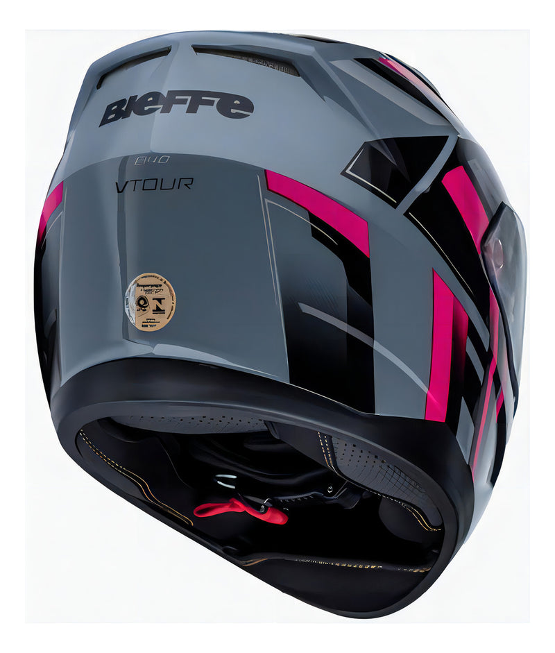 Capacete Moto Bieffe B-40 Vtour Com Óculos Interno Fumê Cor Cinza com Pink Tamanho do capacete 56