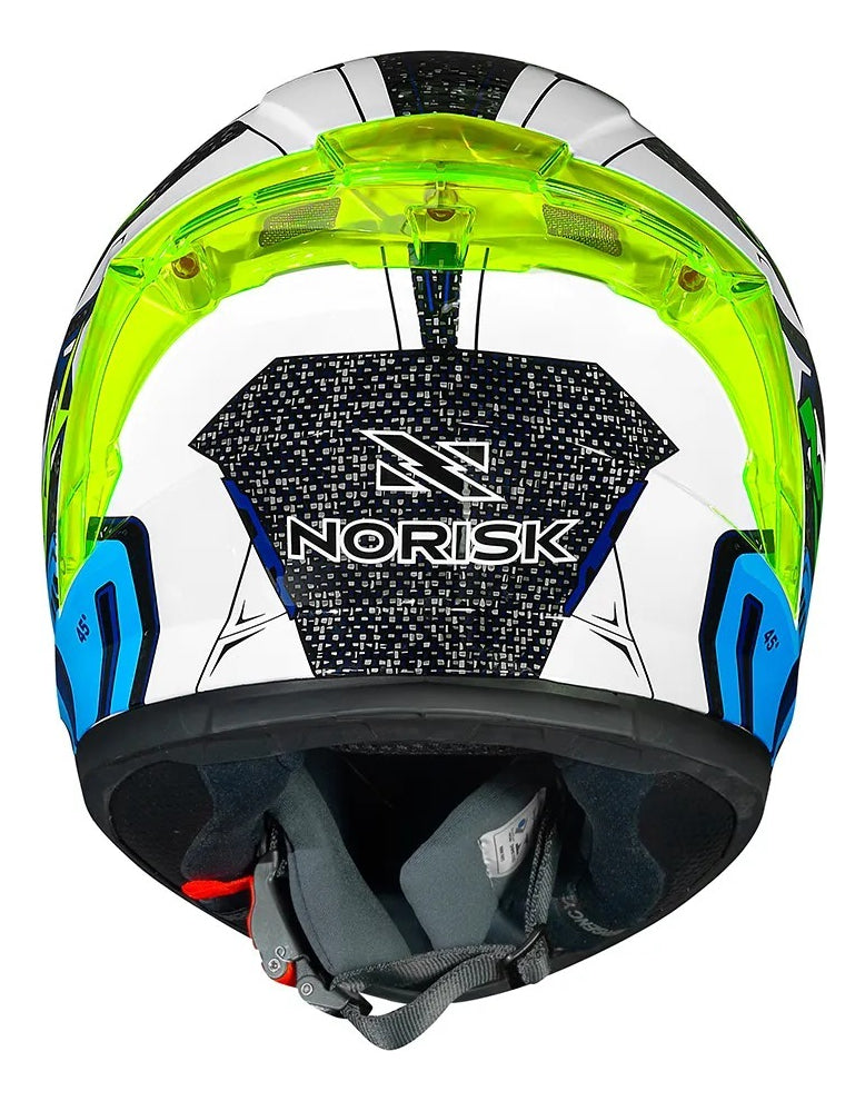 Capacete Norisk Flow Robot Branco Amarelo C/viseira Extra