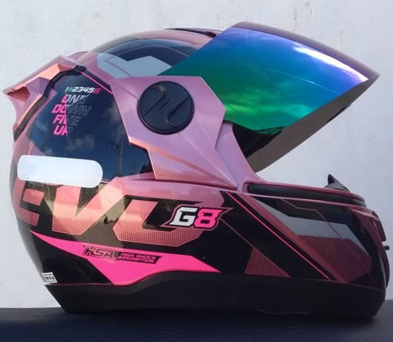 Capacete Rosa Feminino Fechado Pro Tork G8 Viseira Camaleão