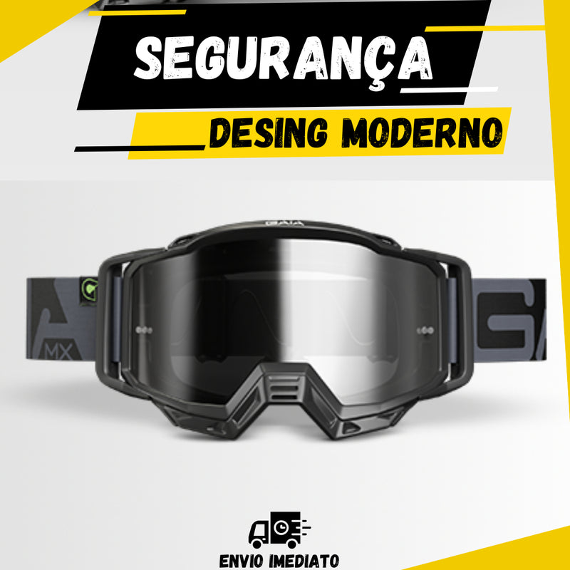 Óculos Motocross Gaia Mx Pro - Full Black - Anti Embaçante!