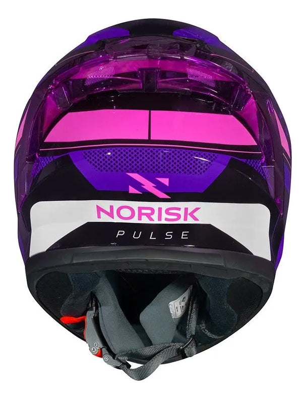 Capacete Norisk Flow Pulse Roxo Rosa Com Spoiler + Viseira