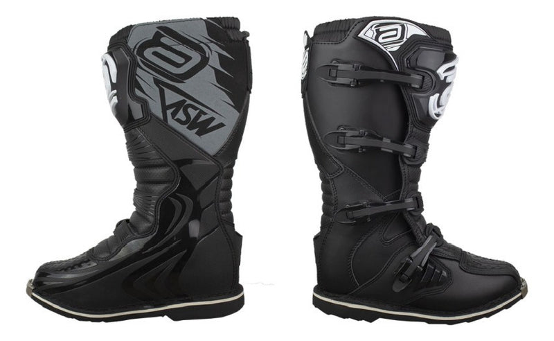 Bota Asw Cross Motocross Trilha Enduro Offroad Preta Cinza