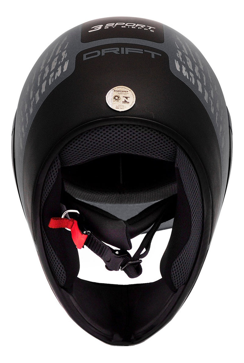 Capacete Bieffe 3 Sport Drift Preto Fosco Grafite Motocross