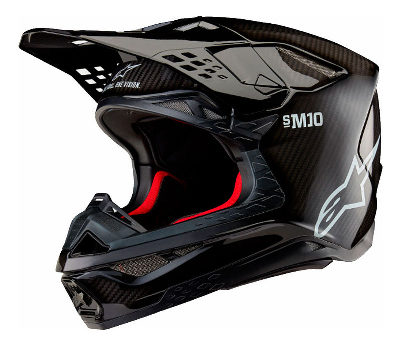 Capacete Motocross Alpinestars Sm10 Fibra De Carbono Preto