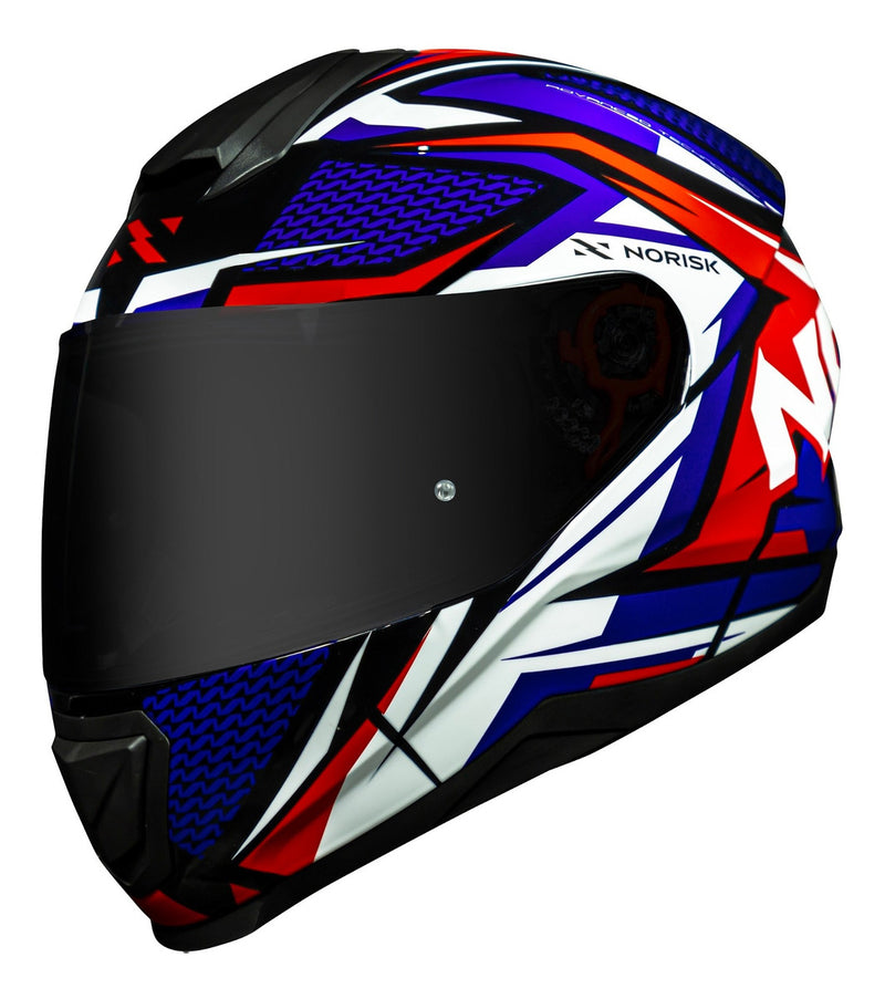 Capacete Norisk Razor Speedmax Azul Vermelho Branco