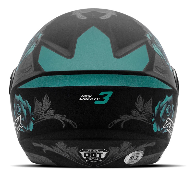 Capacete Aberto Feminino Pro Tork New Three Flowers Fosco