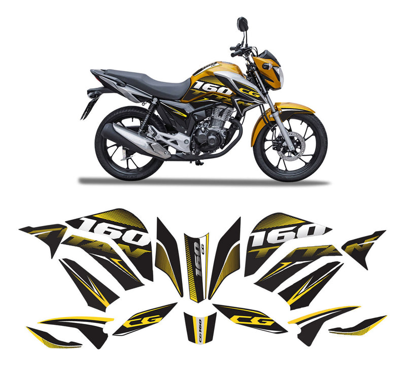 Kit Adesivo Carenagem Moto Honda Cg Titan 160 Ano 2022/...