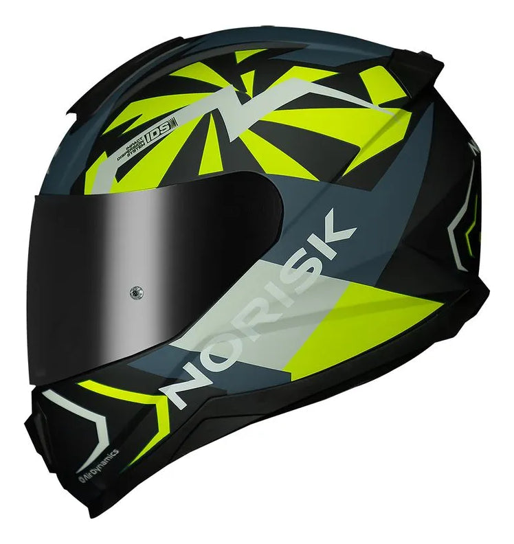 Capacete Masculino Norisk Razor Godspeed Azul Verde Fosco