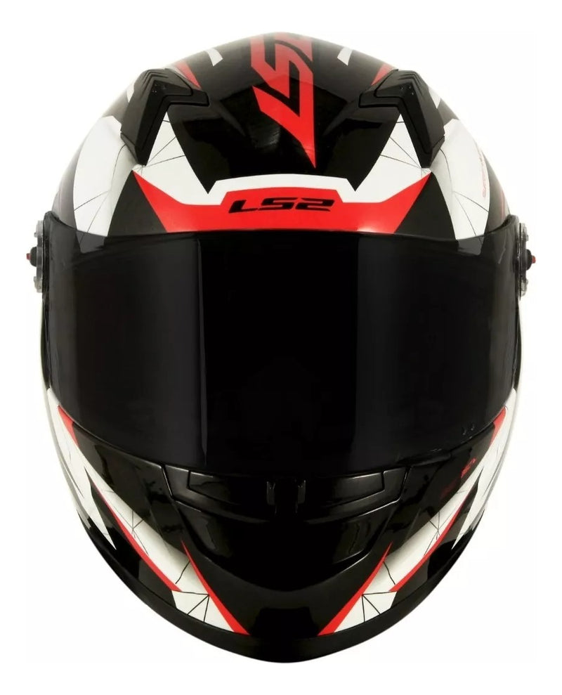 Capacete Ls2 Ff358 Draze Preto Branco Vermelho