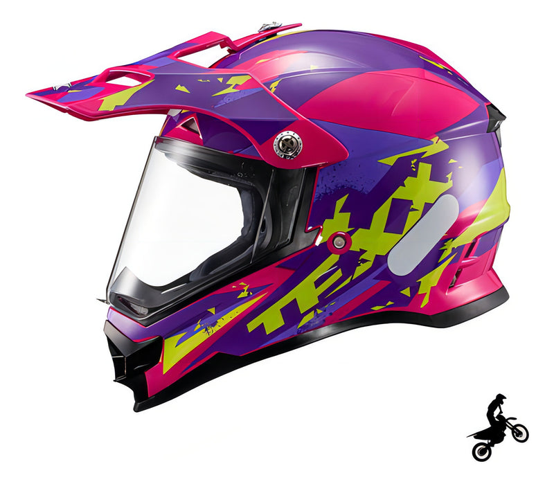 Capacete Cross Motocross Trilha Texx Off-road Carcara Grow Cor Rosa Tamanho do capacete 56