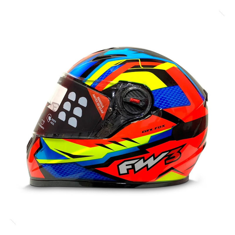 Capacete Moto Fechado Fw3 Modelo Gtx Fox Várias Cores