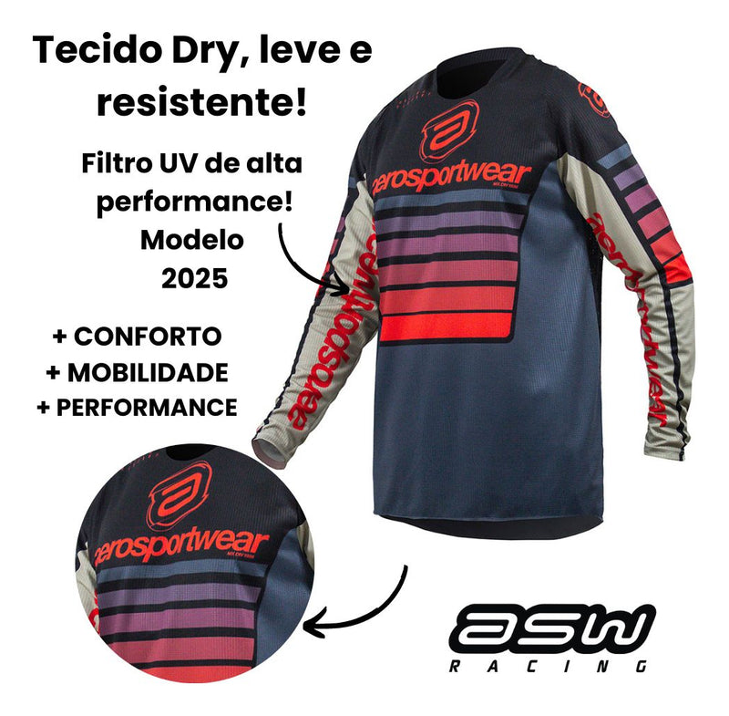 Conjunto Roupa Kit Trilha Motocross Asw Image Relay Cinza