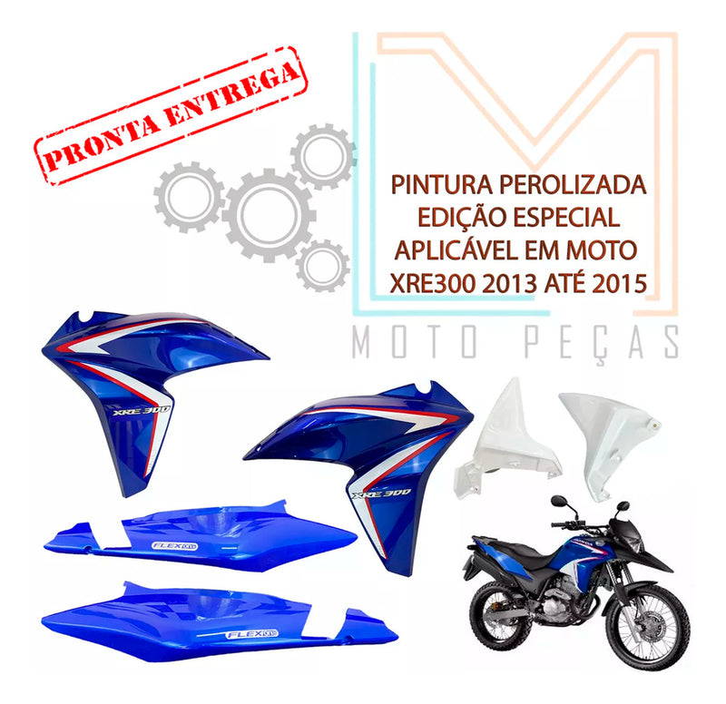 Kit Carenagem Com Adesivo Xre 300 Azul 2014 Edição Especial