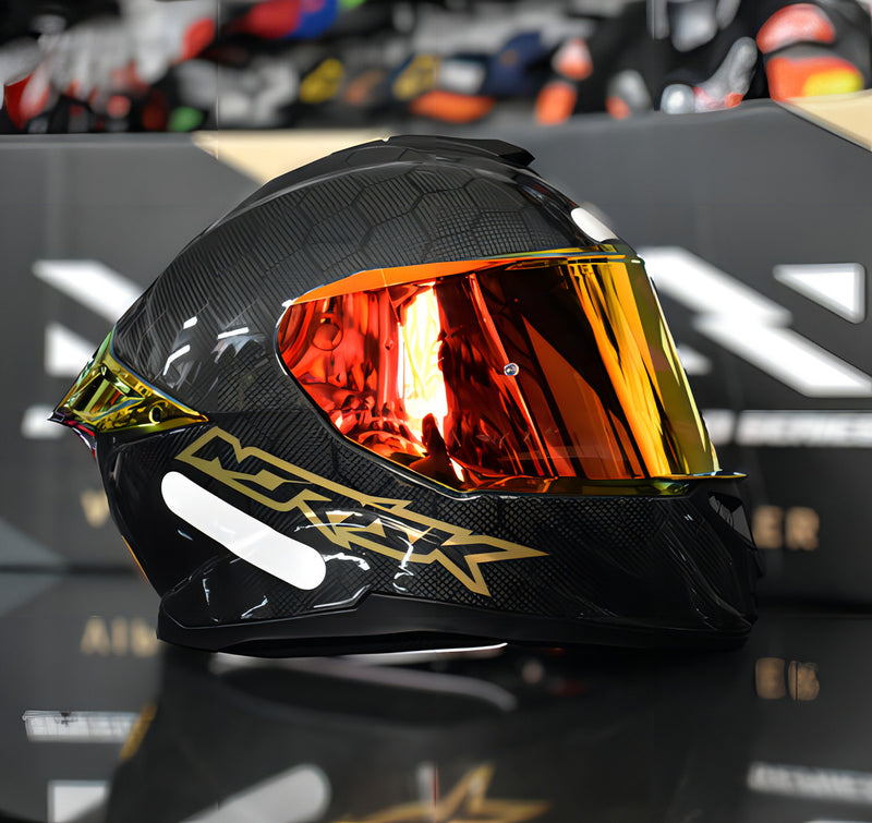 Capacete Norisk Viper Gt Snake Carbon Dourado Fxm Cor Preto/Dourado Tamanho do capacete 56