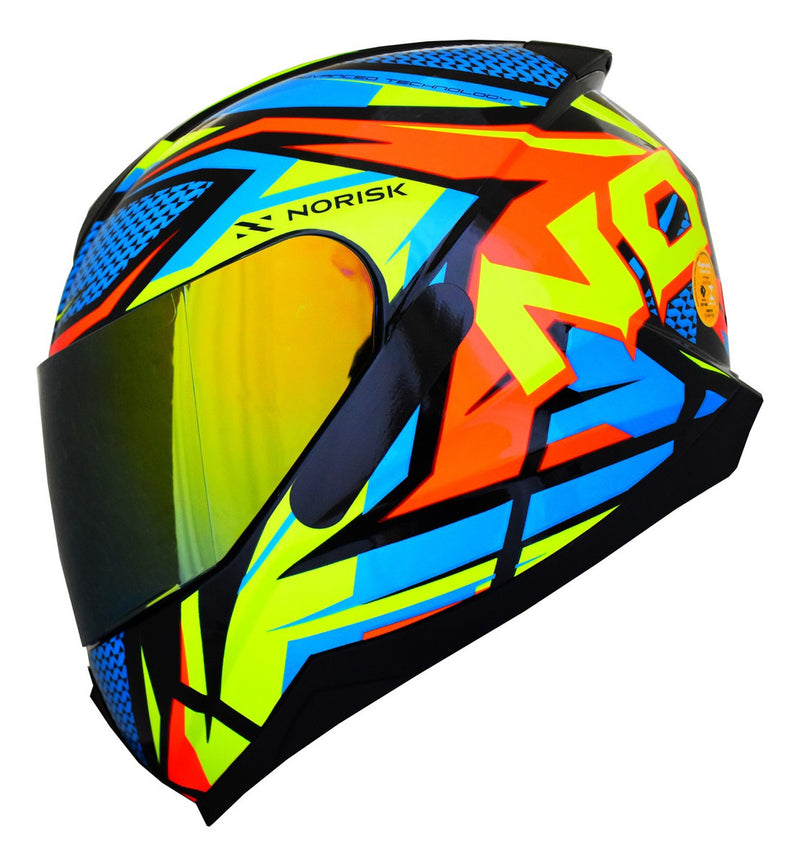 Capacete Masculino Norisk Razor Sharp Moto Viseira Dourada