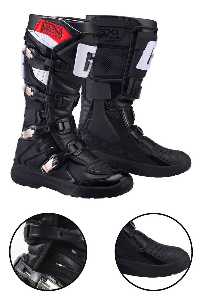 Bota Gaerne Gx1 Evo Conforto Flexível Leve Preto Motocross