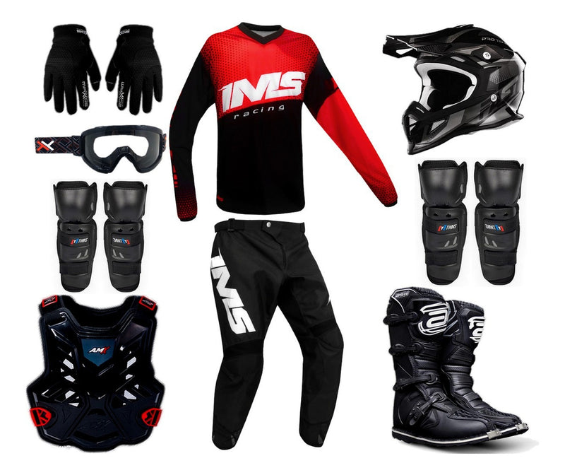 Kit Equipamento Completo Trilha Motocross Ims Mx 19 Fluor