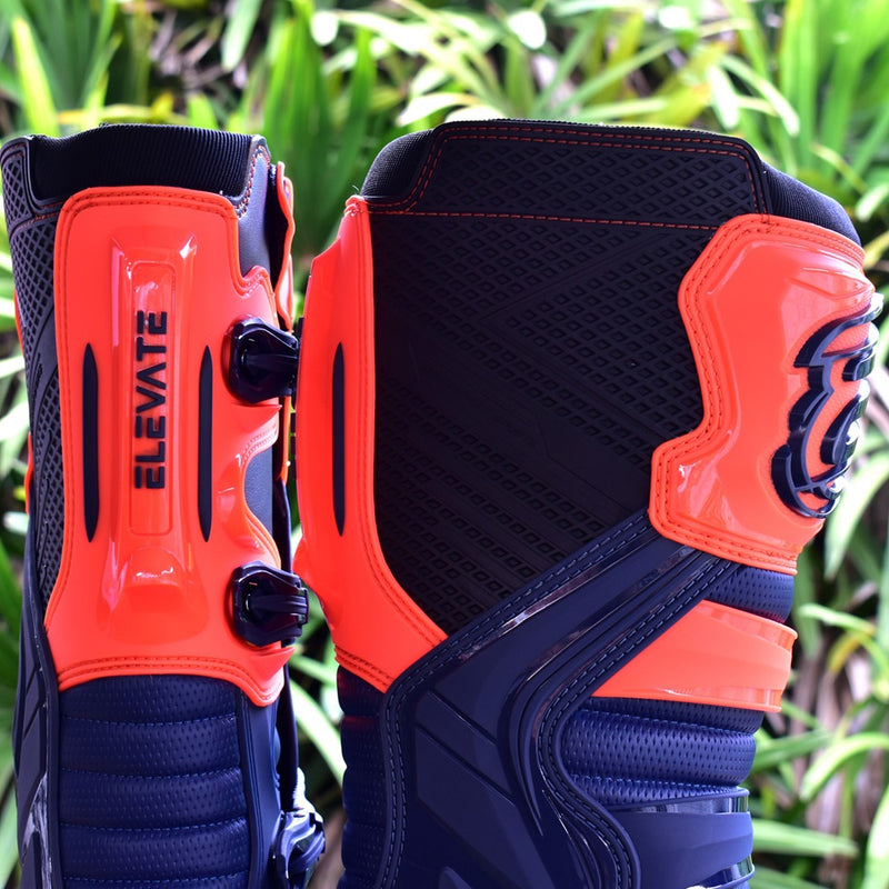 Bota Asw Elevate Enduro Azul Laranja Cross Motocross Trilha