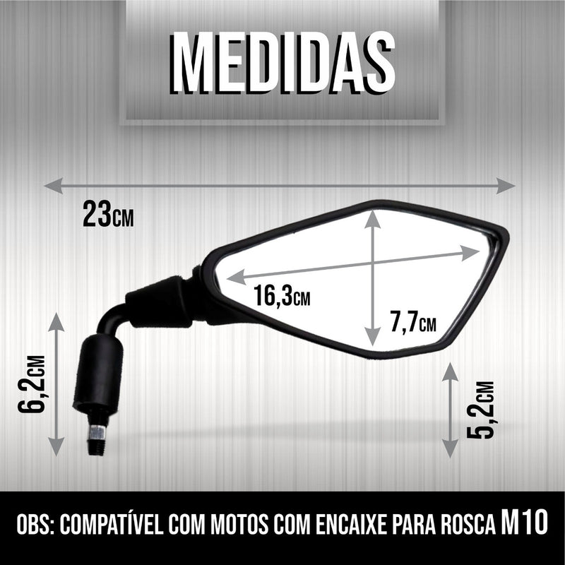 Retrovisor Kawasaki Z400 Rebaixado 90º Honda