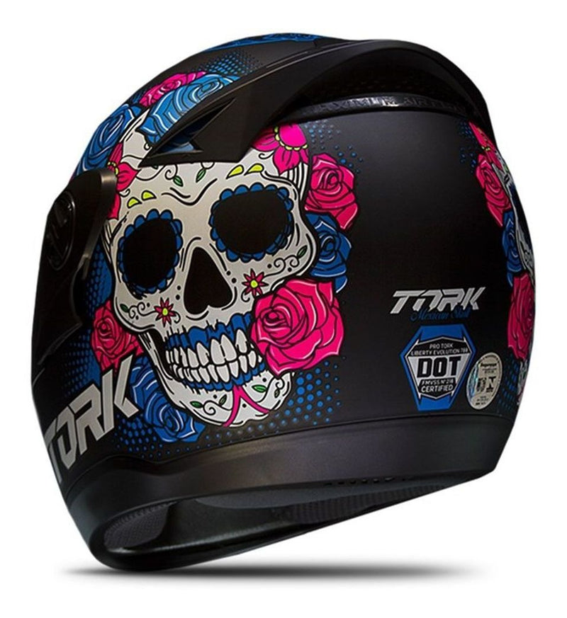 Capacetes Evolution Fechado G7 Skull Mexican Pro Tork Fosco