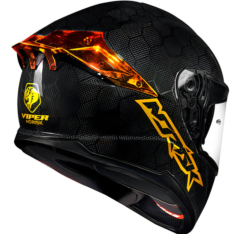 Capacete Norisk Viper Gt Snake Carbon Dourado Fxm Cor Preto/Dourado Tamanho do capacete 56