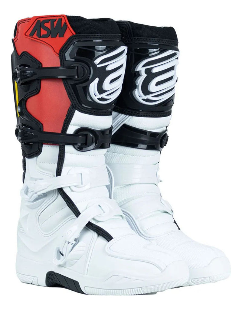 Bota Motocross Asw Elevate Branca Preta Vermelha