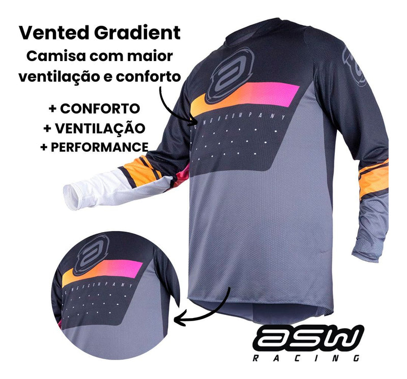 Conjunto Kit Roupa Asw Vented Gradient Motocross Trilha Mx