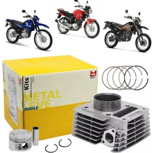 Kit Cilindro Pistão Anel Motor Xtz 125 2007 Metal Leve