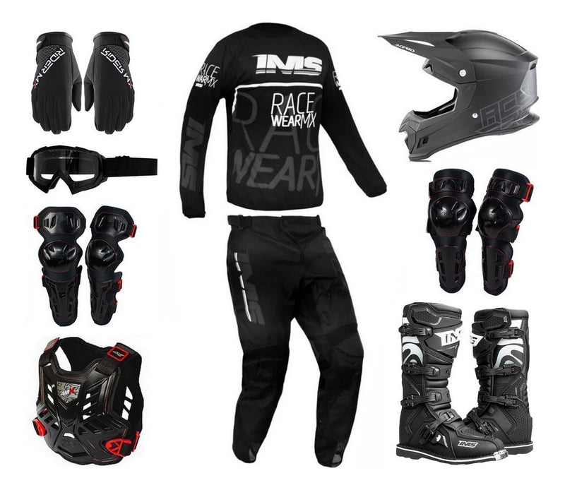 Kit Equipamento Completo Trilha Motocross Ims Flex 2019 Verm