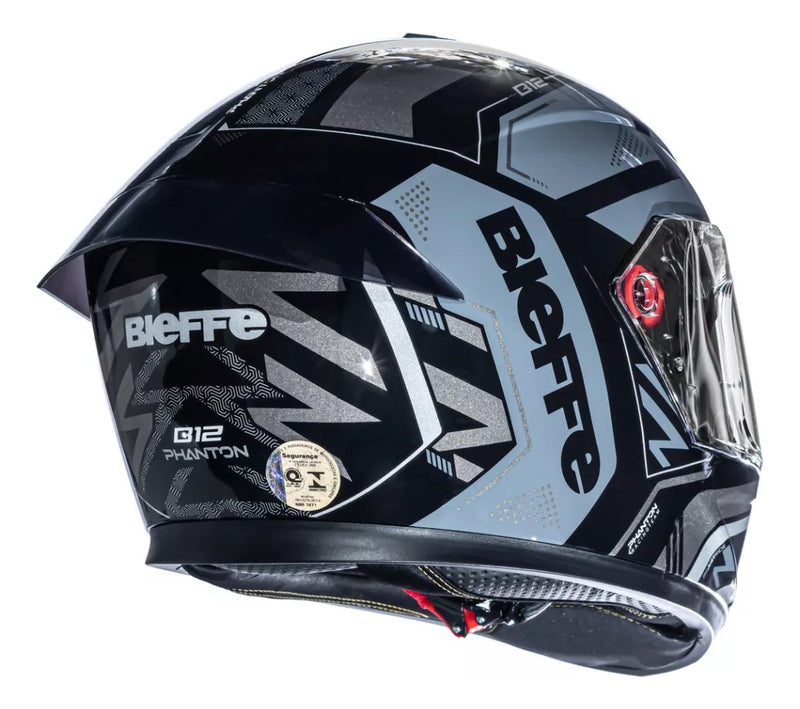 Capacete Bieffe B12 Phanton Preto/prata