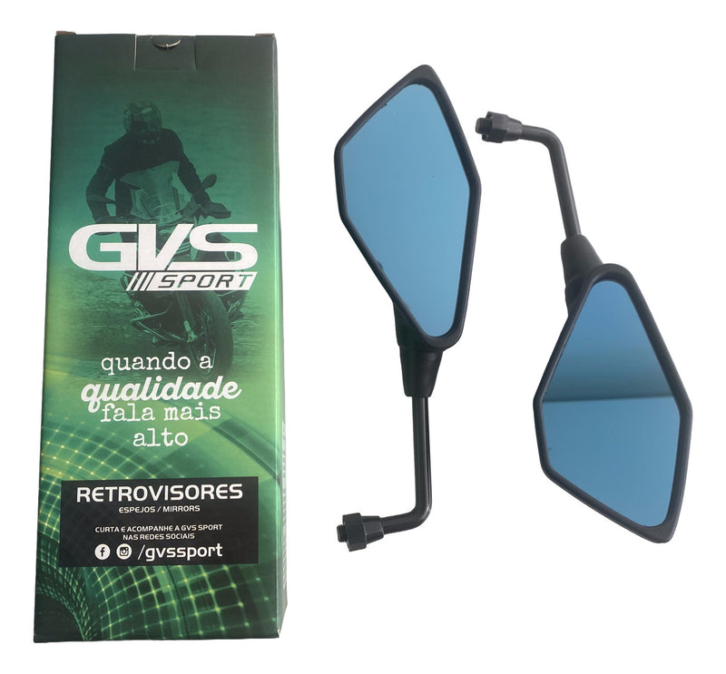 Retrovisor Gvs Kawasaki Z400 Mini Rebaixado Honda Plano Azul