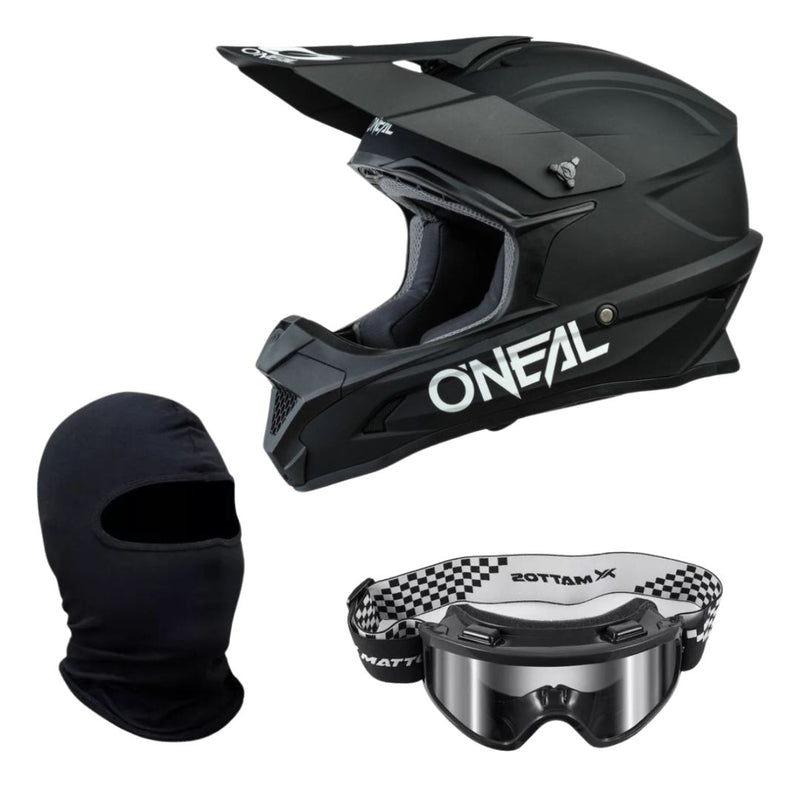 Capacete Cross Oneal 1series Trilha Enduro Preto Azul Vermel