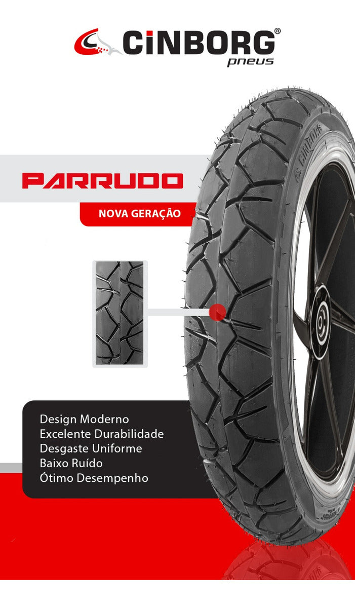 Pneu Moto Traseiro 80/100-14 Parrudo Biz Pop