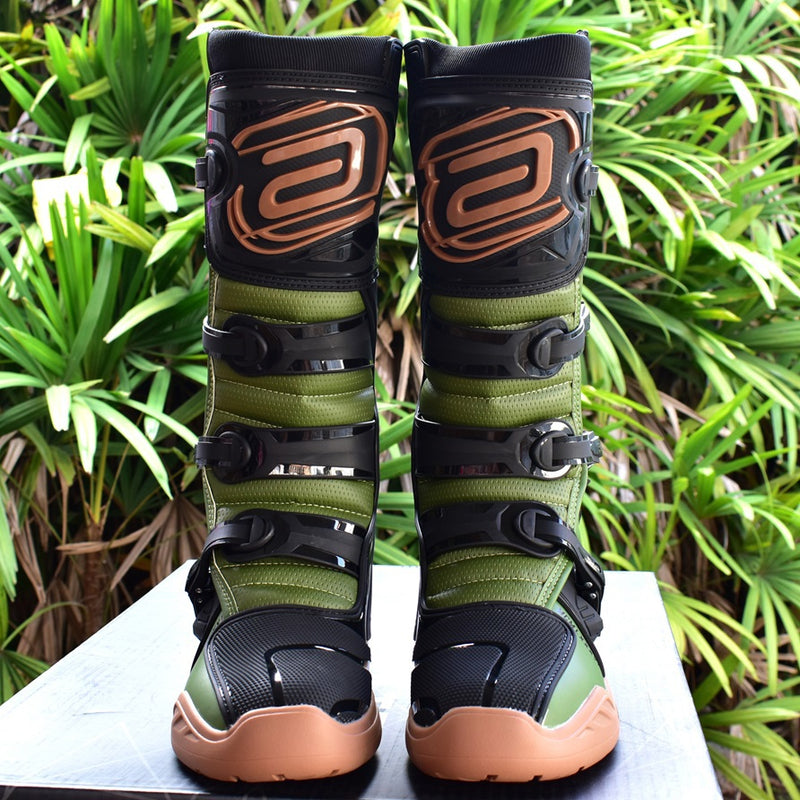 Bota Asw Elevate Enduro Preto Verde Cross Motocross Trilha