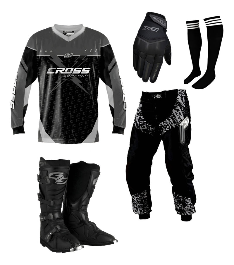 Kit Roupa + Bota Pro Tork Trilha Motocross + Luva + Meião