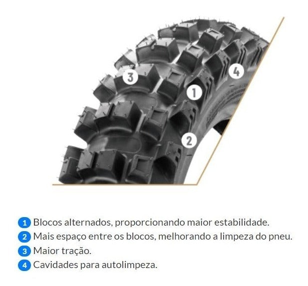 Pneu Traseiro 110-100-18 Borilli Exc Motocross/trilha/enduro