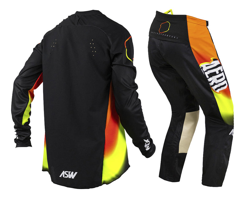 Conjunto Roupa Kit Motocross Asw Podium Ghost Preto Laranja