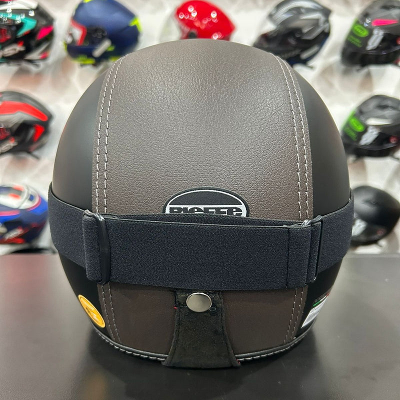 Capacete Bieffe Custom Motocicleta Marrom Café Racer Retro