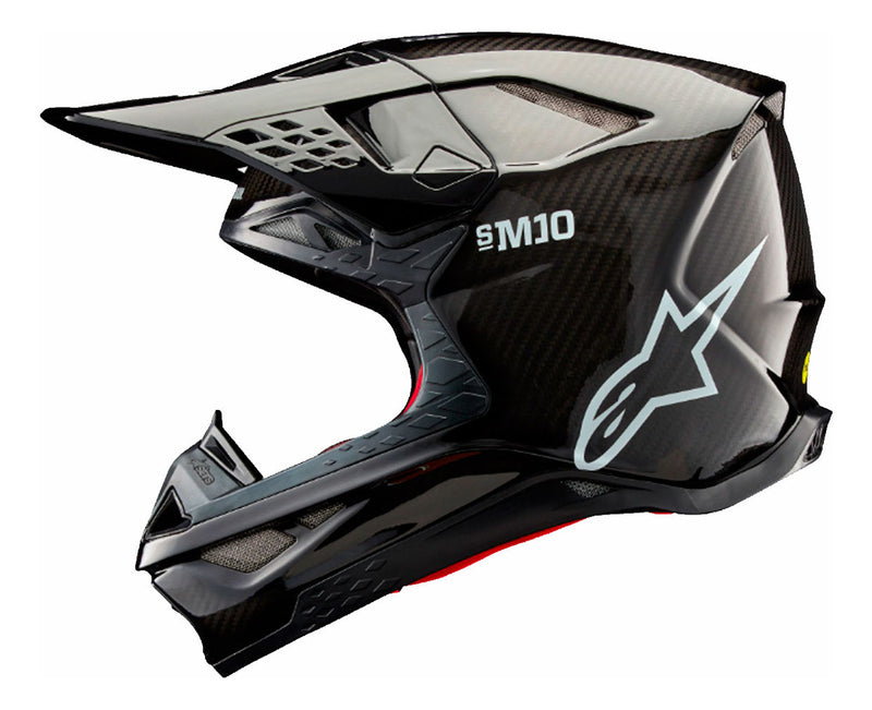 Capacete Motocross Alpinestars Sm10 Fibra De Carbono Preto