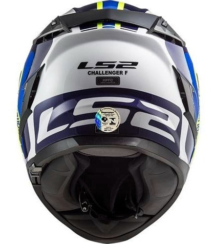 Capacete Ls2 Challenger Ff327 Galactic Branco/amar/azul