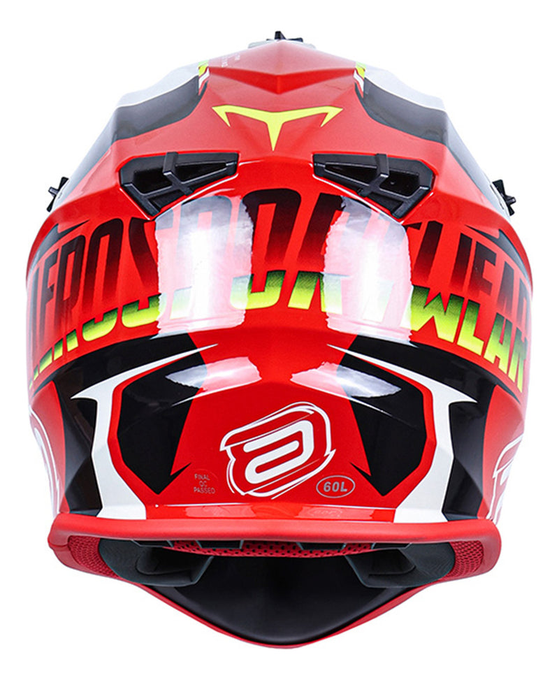 Capacete Motocross Asw R3 Evade Vermelho Amarelo Trilha Mx