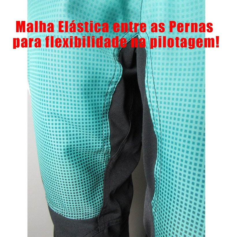 Conjunto Roupa Calça Camisa Motocross Trilha Neon C/bolso