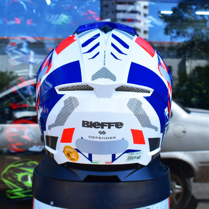 Capacete Masculino Bieffe B-trail Defender Branco Moto Pala