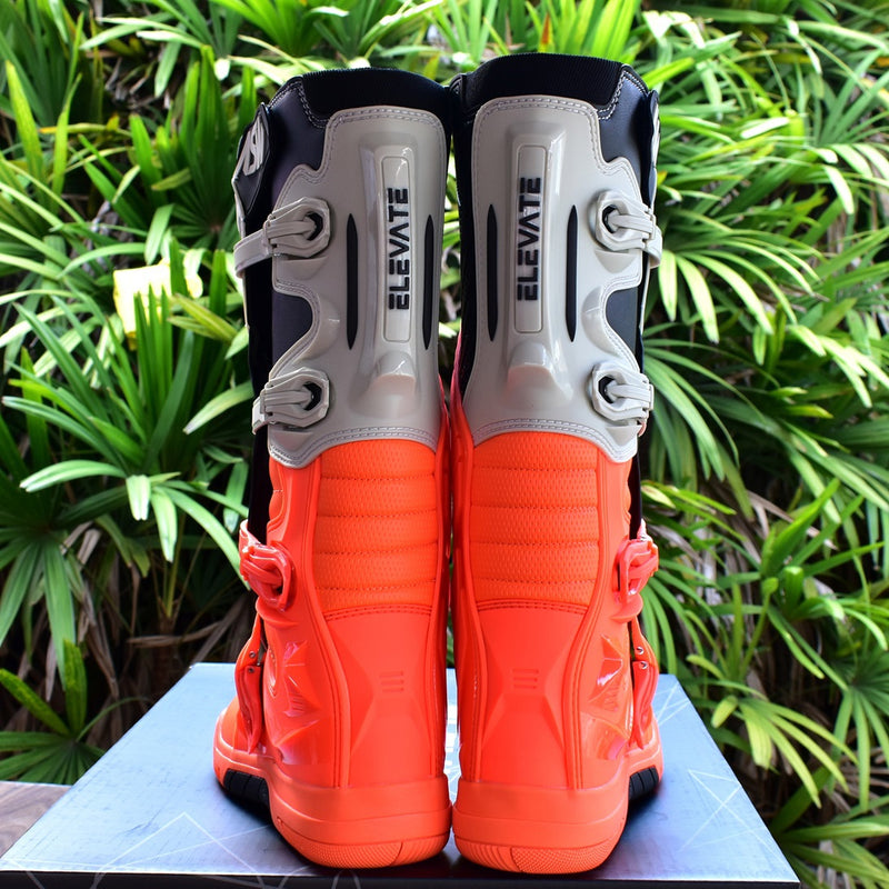 Bota Asw Elevate Laranja Cinza Cross Motocross Trilha