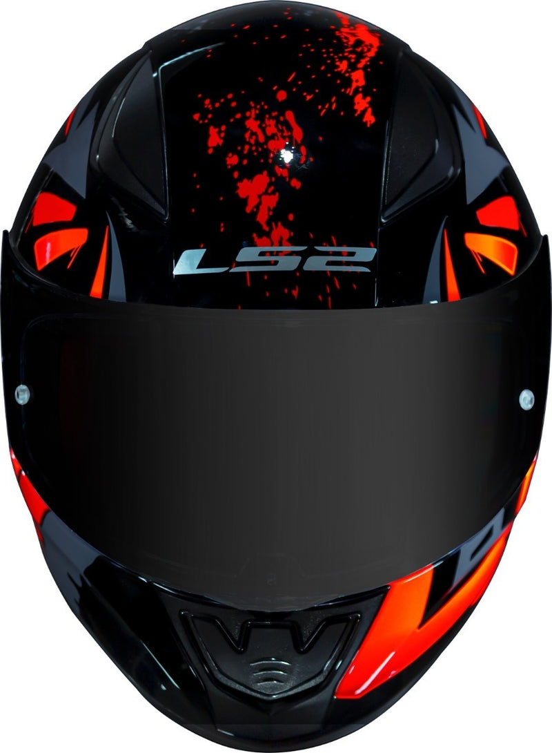 Capacete Moto Ls2 Ff353 Rapid Tagline Preto Laranja