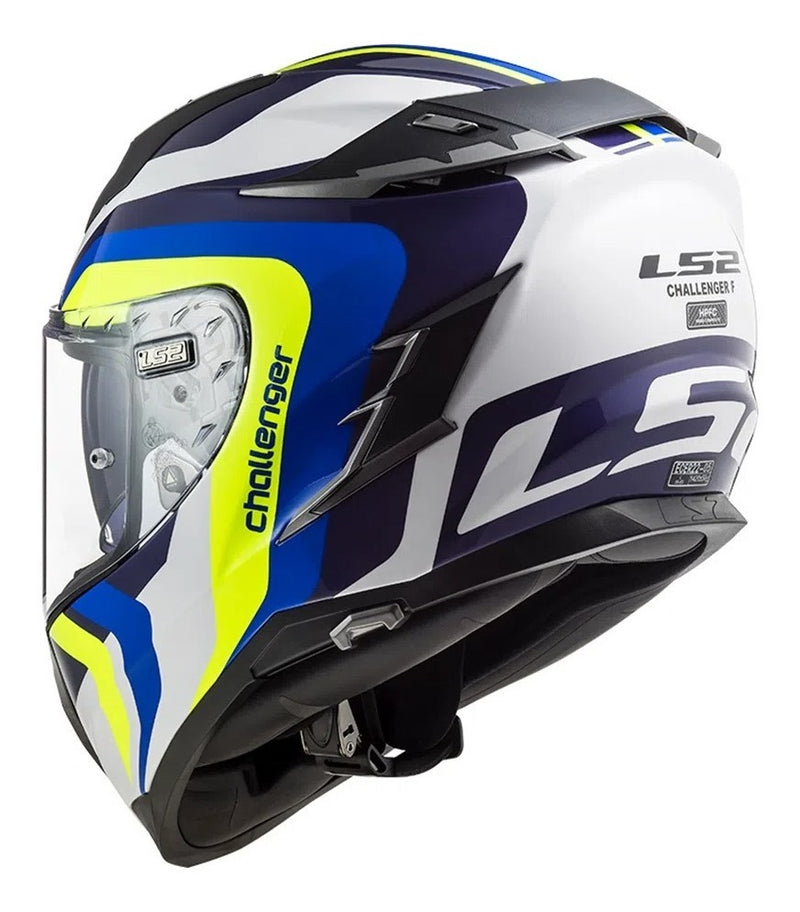 Capacete Ls2 Challenger Ff327 Galactic Branco/amar/azul